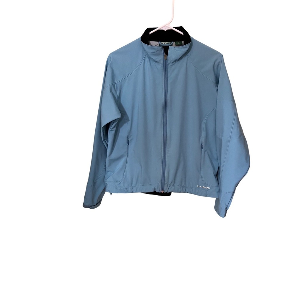 L.L. Bean Womens Light Blue Zip-Up Softshell Jacket Large